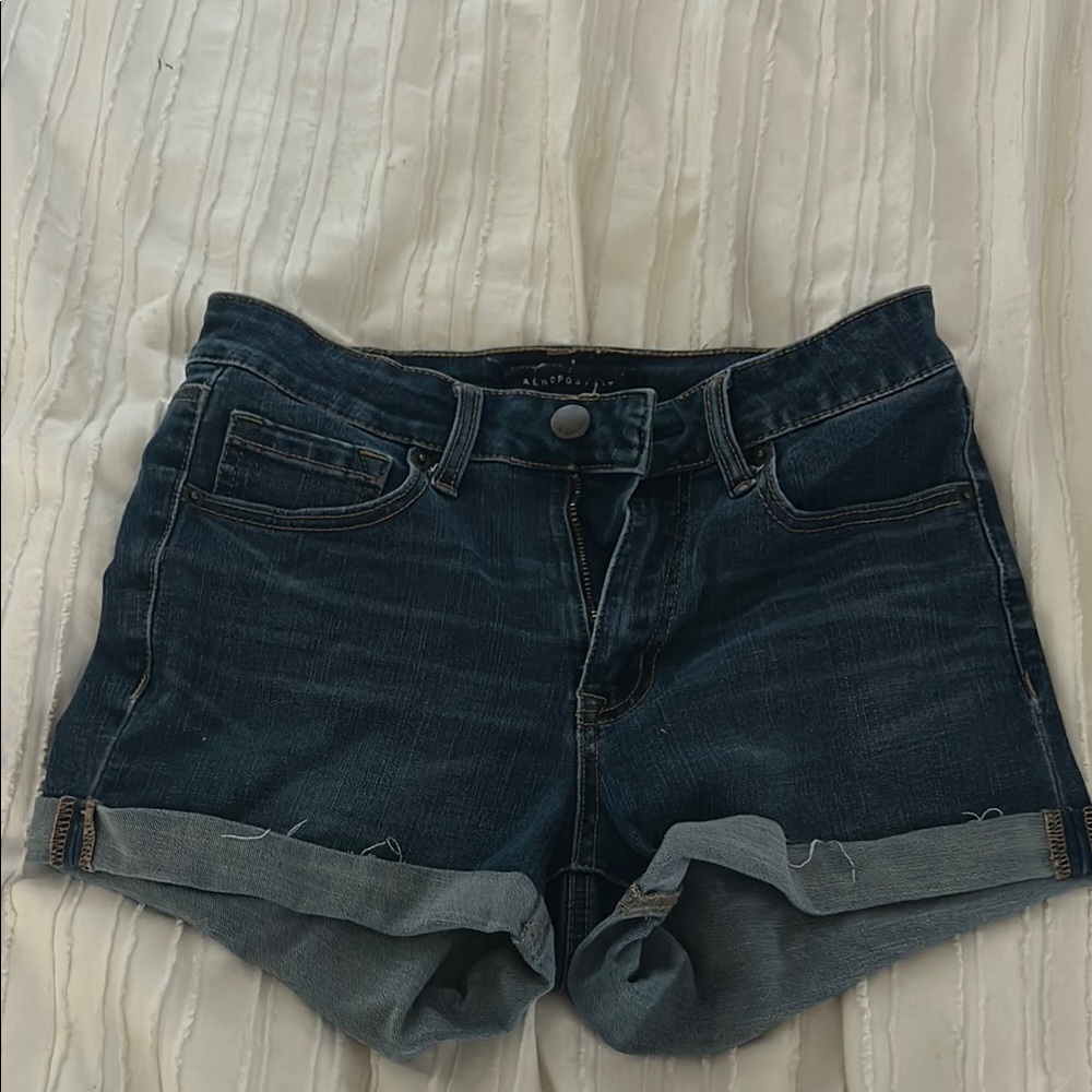 Aeropostale Blue Jean Shorts with Distressed Details
